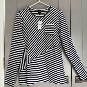 Barney’s New York Striped Crew Neck Top, Women’s XL, NWT